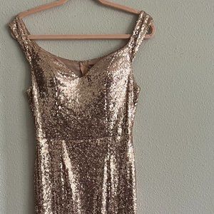 Sequin Maxi Dress - Rose Gold